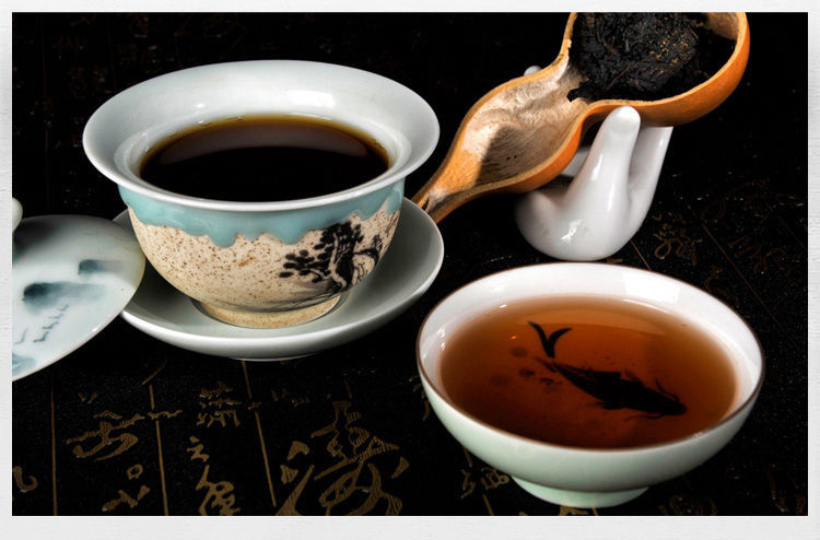工厂批发湖南特产安化黑茶花卷茶百两茶叶120克金花百两茶饼